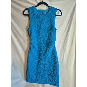 Anthropologie Dress Small Blue Sleeveless Textured Mini Dress Womens